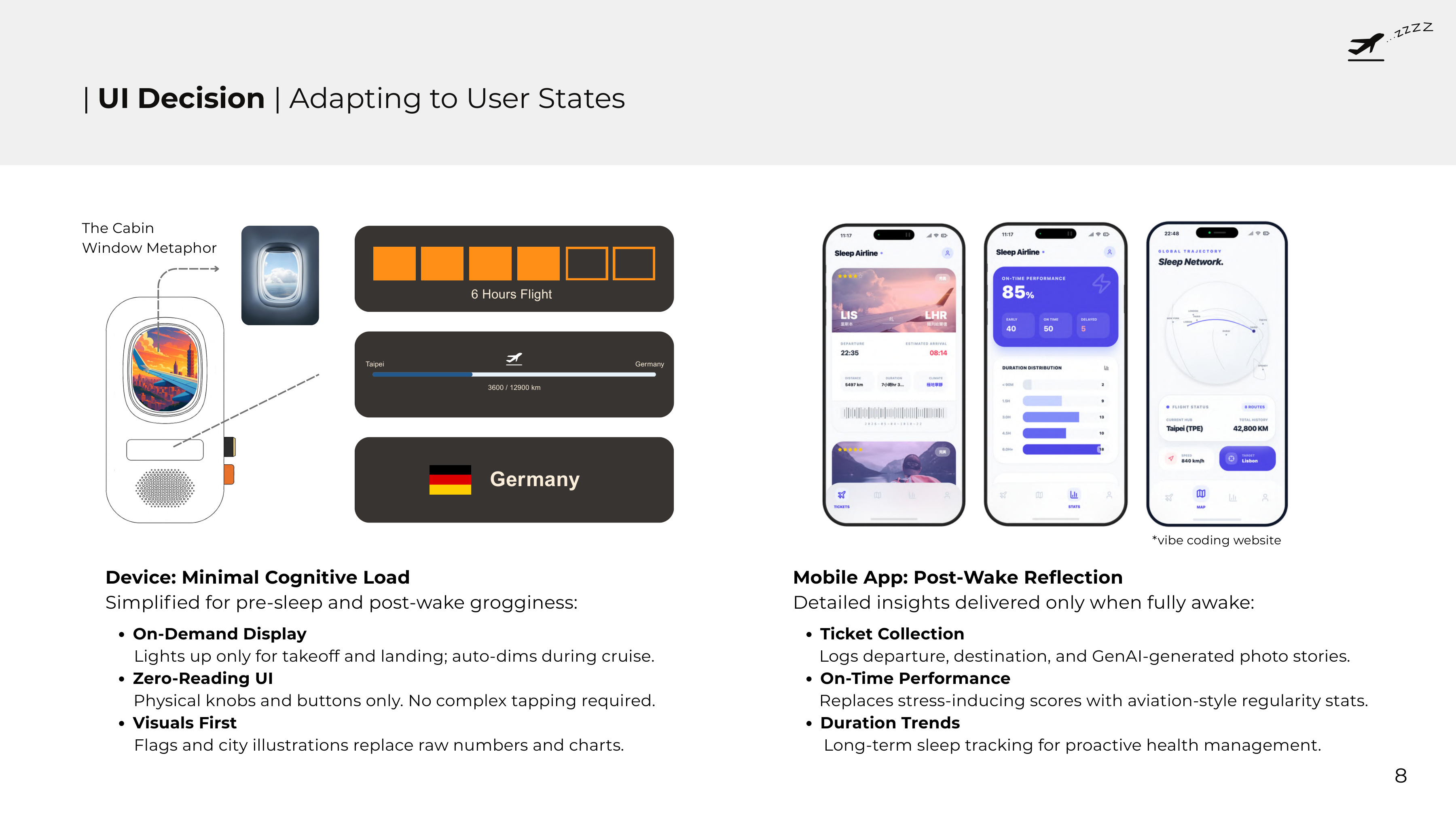 Device and app interface decisions
